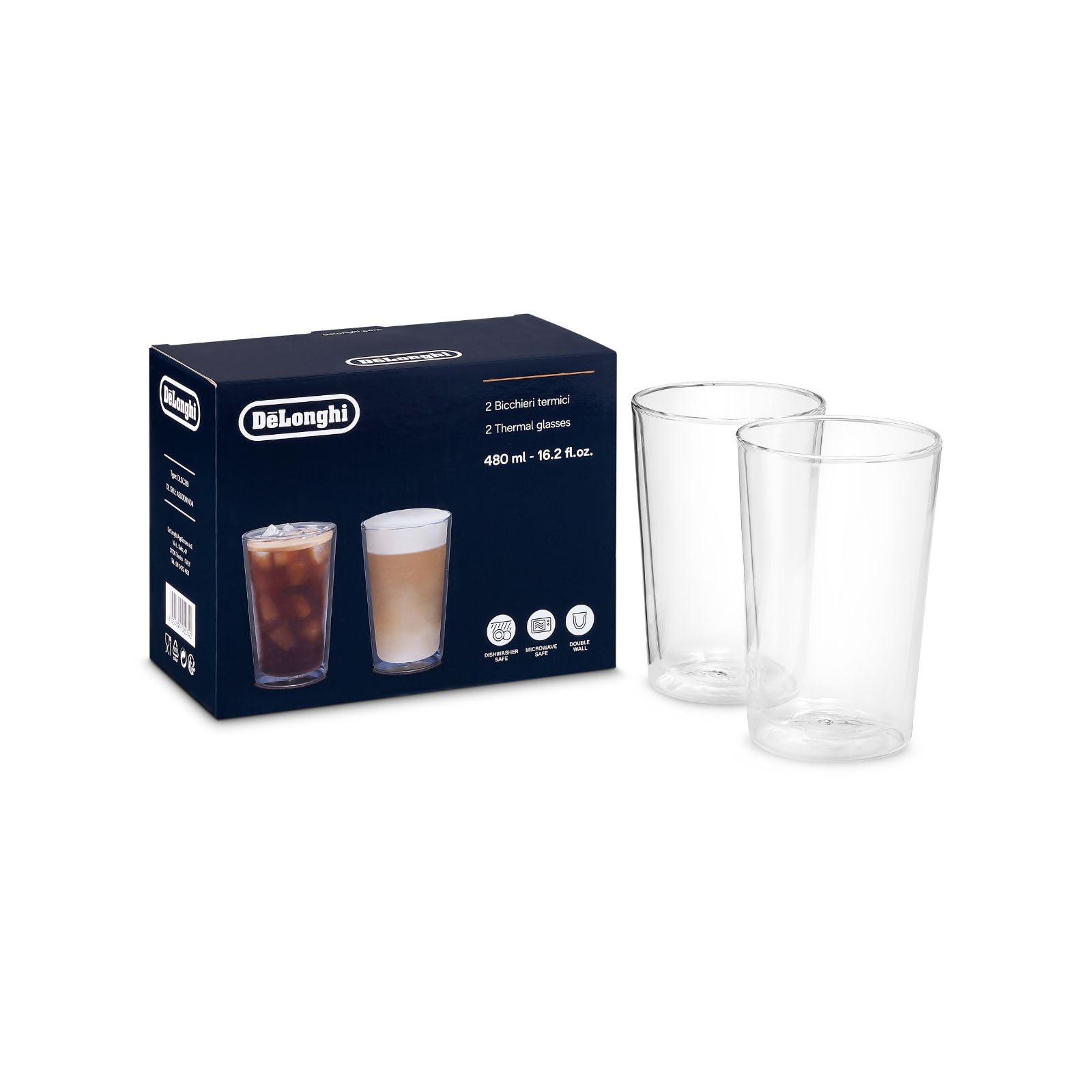 Amazon | De'Longhi ダブルウォール ラージ 保温グラス 2個